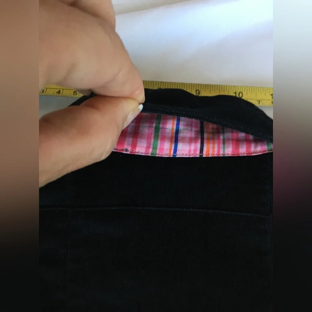 Vintage EUC Andrea Baker black corduroy button down top/jacket with plaid accent - Picture 11 of 12